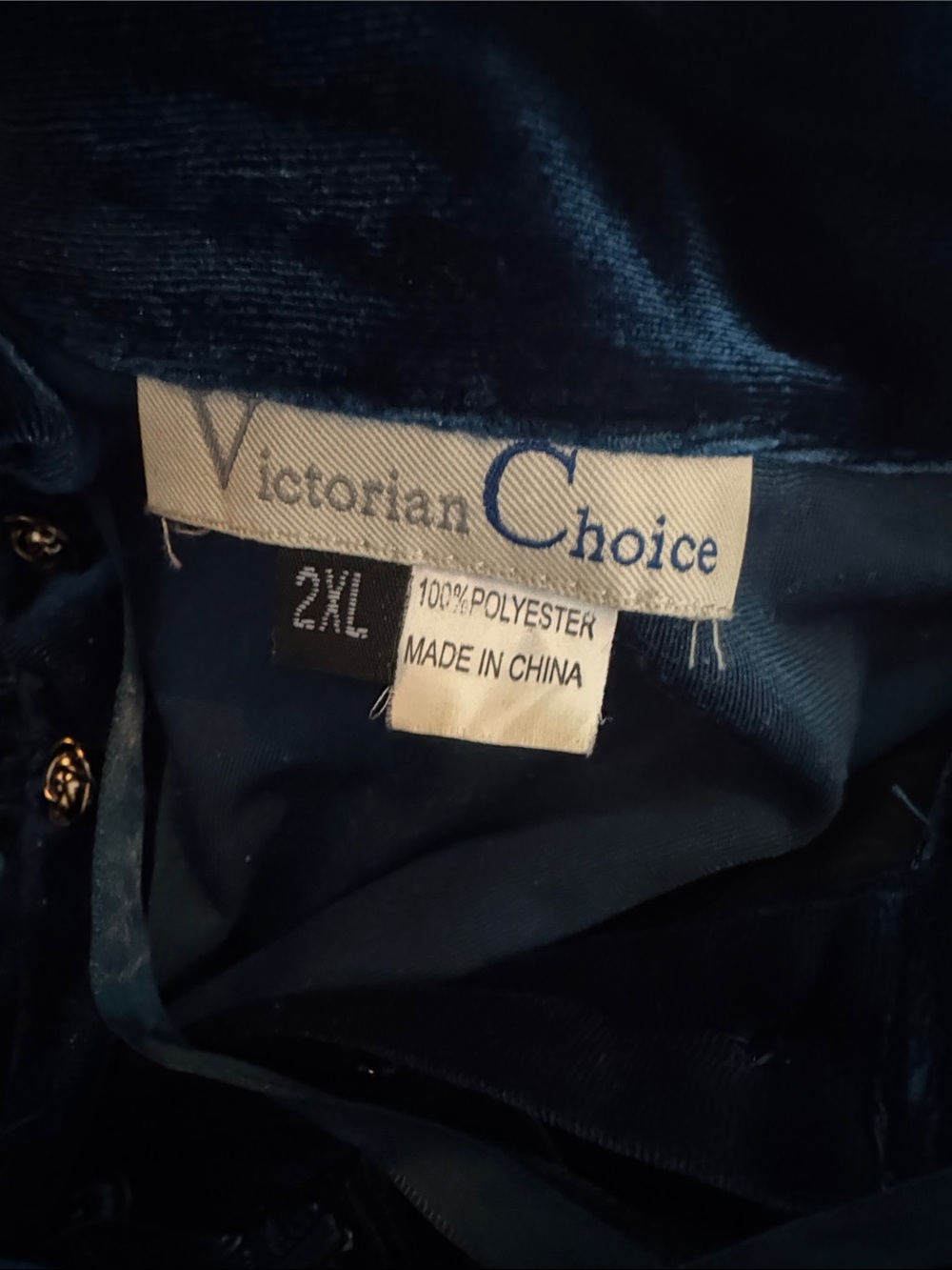 2XL Victorian Choice Prussian Blue Velvet Gown Edwardian Vintage Dress Gothic - Picture 2 of 16